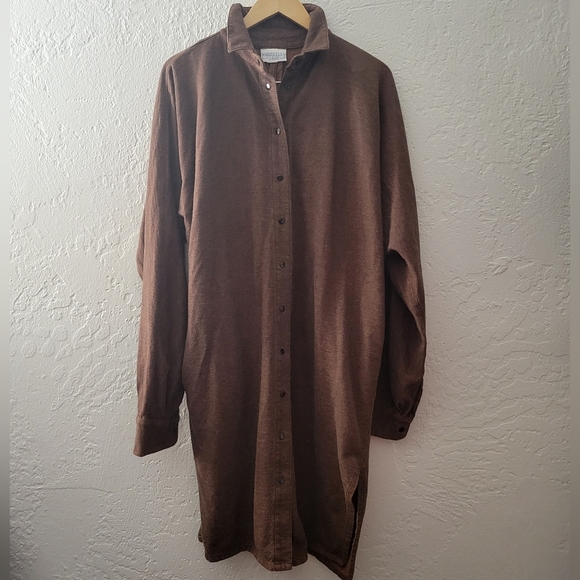 Vintage Michele Lamy Collar Long Sleeve Cotton Dress Size Large - Picture 1 of 8